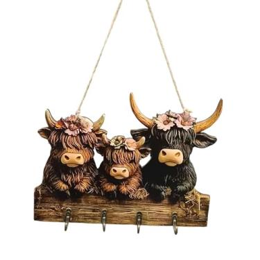 Imagem de IEUDNS Porta-chaves de parede em madeira, organizador de objetos decorativos para apartamento e lavanderia.