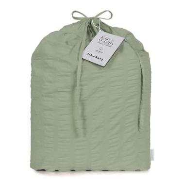 Imagem de Conjunto de Roupa de Cama Altenburg Lux 200 Fios 100% Algodão Madhya - Verde Botanic
