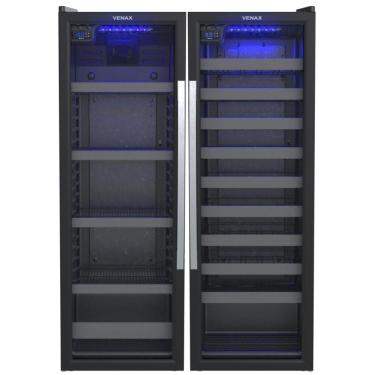 Imagem de Conjunto Cervejeira Blue Light e Adega Piubella Venax Porta Invertida 200 Litros Preto Fosco 220V