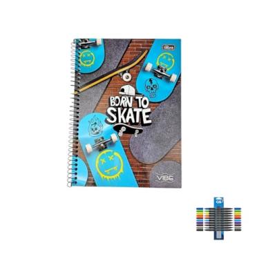 Imagem de Kit Caderno Universitário Tilibra 20 Matérias + Caneta Esferográfica Spiro 0.7mm + Marcador Brush 10 Cores
