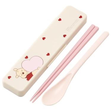Imagem de Skater CCS3SA-A Conjunto de pauzinhos e colher do Ursinho Pooh da Disney, para adultos, 7,1 polegadas (18 cm), sem conversa, feito no Japão