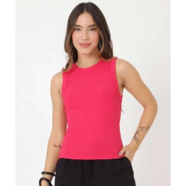 Imagem de Blusa Regata Feminina Canelada Marisa-02060, Rosa, P