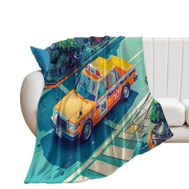 Imagem de HouLaiZhe Cobertor super macio de flanela japonesa anime táxi arte leve cobertores refrescantes para sofá-cama cadeira sofá carro viagem ao ar livre leve quente 178 x 203 cm