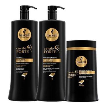 Imagem de Kit Haskell Cavalo Forte Shampoo Condicionador Máscara 1kg/l