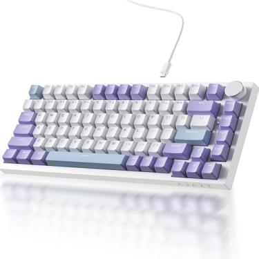 Imagem de Teclado mecânico para jogos DAIDAI×AJAZZ AK820 75% com junta, fio e botão de volume - LED virado para o sul - Espuma Poron - Teclas PBT - Teclado RGB de troca rápida programável