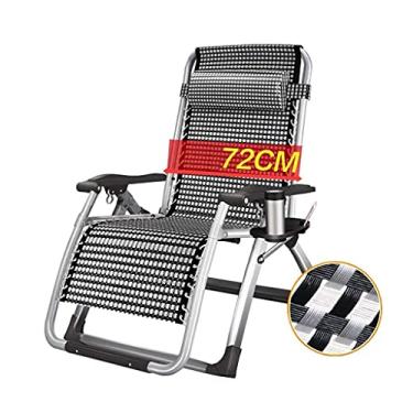 Imagem de YYBOES Cadeira reclinável de jardim, reclinável dobrável, super largura 67/72 cm, espreguiçadeira, espreguiçadeira, cama de alumínio, pernas de aço quadradas ao ar livre, para praia, pátio, jardim