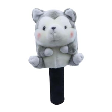 Imagem de Fenteer Capa protetora de pelúcia para cabeça de taco de golfe, universal e divertida, para homens e mulheres, Cão de Condução