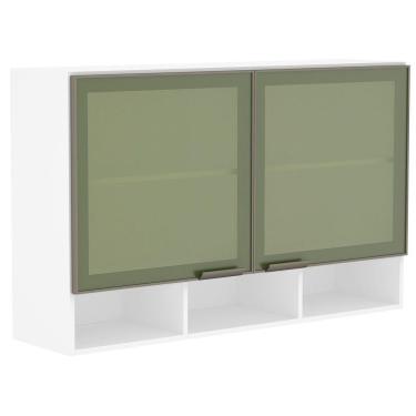 Imagem de Armário 120cm 2 Portas C/Nicho E Vidro Reflecta Branco