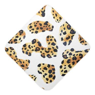 Imagem de STAYTOP Lindas toalhas de bebê com capuz musselina com estampa de leopardo marrom, toalha de banho super macia, toalhas de banho absorventes para banho recém-nascido unissex 76 x 76 cm