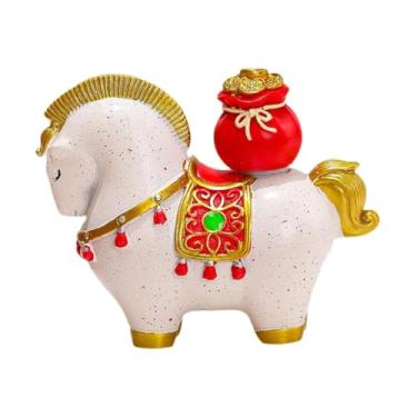 Imagem de Generic Miniatura de Cavalo - Presente Moderno de Aniversário, Artesanato, Estátua de Cavalo em Resina - Enfeite para Escritório, Mesa, Festa e Casa, Sacola Da Sorte