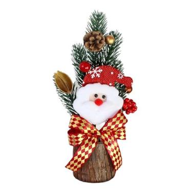 Imagem de Jectse Mini árvore de Natal, árvore de Natal Pequena de Mesa PE Com Frutas Vermelhas, para Decoração de Bancada de Janela Interior (A)