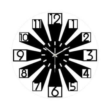 Imagem de KiBcsLic Relógio de parede com numerais arábicos, silencioso, para decoração de quarto infantil, sala de estar estilo fazenda ou quarto escolar, 30cm