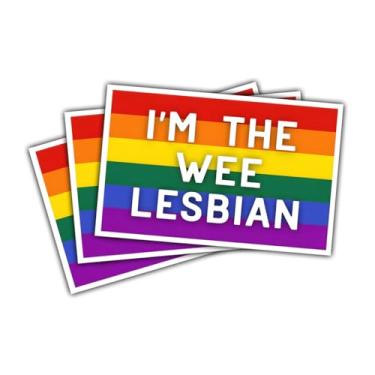 Imagem de Adesivo de vinil I'm The Wee Lesbian com 3 peças, arco-íris LGBTQ+ Pride para meninas, adolescentes, adultos, laptop, carro, scrapbook, caderno, garrafa de água, diário, festival do mês do orgulho