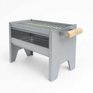 Imagem de Grelha Compacta Para Churrasco Cinza – Uma Mini Churrasqueira Compacta E PortáTil Com Grelha