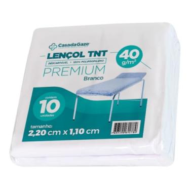 Imagem de TEXMED, Lençol Descartável C/Elastico Branco 40gr 2.20X1.10 Kit 10 Unidades