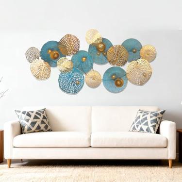 Imagem de Axioglo Decoração de parede moderna de metal, grande decoração de parede escultural abstrata 3D, decoração de parede de ferro feita à mão para sala de estar, quarto, entrada, decoração de casa de