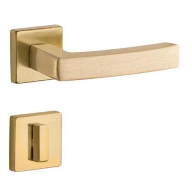 Imagem de Fechadura Design Quadra Banheiro 55mm Latão Acetinado Lockwell