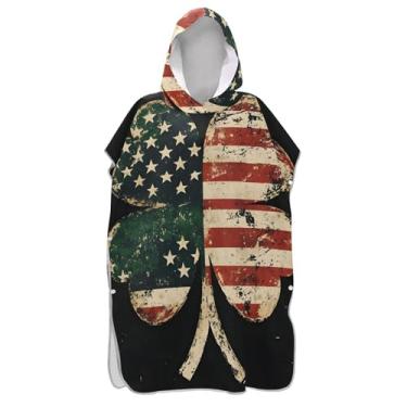 Imagem de TSENQUE Chic Lucky Clover Surf Poncho Trocador para Adul Praia Moletom Toalha Floral Viagem Adulto Ponchos para Mulheres