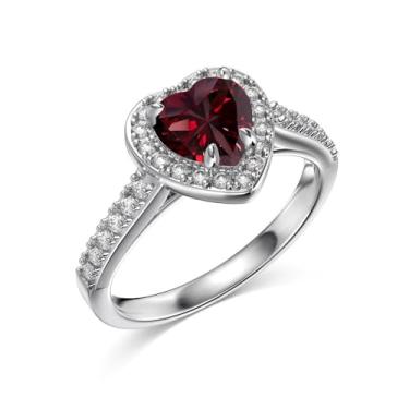 Imagem de GemKing TL120004-S-W-WH-10 Anéis de noivado de zircão quadrado 5A prata esterlina 925 CZ anel de diamante para mulheres, 8, Prata esterlina, Sem Pedra Preciosa