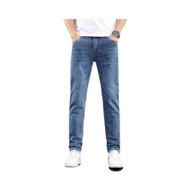 Imagem de Calças Jeans Masculinas De Outono Inverno Com Corte Reto E Stretch, Vá