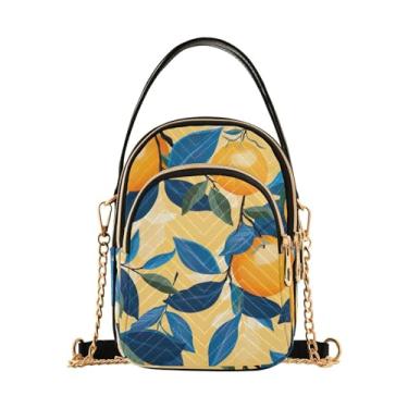 Imagem de GAIGEO Mushrooms Bolsas femininas transversais, bolsa tiracolo moderna, bolsas de ombro para mulheres transversais, Ramo laranja azul laranja-6, One Size