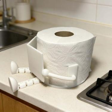 Imagem de Suporte de papel higiênico impresso em 3D, prateleira decorativa criativa divertida, acessório de banheiro exclusivo, presente para amantes de livros, armazenamento prático em rolo para decoração de