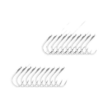 Imagem de Conjunto De 10 Anzóis De Pesca Em Aço Carbono Com Linha De 45cm Para P