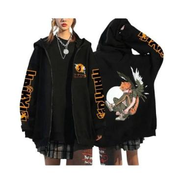 Imagem de Moletom Unissex Com Zíper Haikyuu Anime Japonês Karasuno High School H