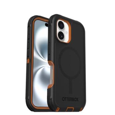 Imagem de OtterBox Capa para iPhone 16 (apenas) - Defender Series MagSafe - Iron Eclipse (verde e preto) - Apenas capa - Ímãs embutidos - Sem tela - Robusto e durável - com proteção de porta - Embalagem sem