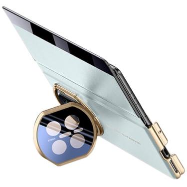 Imagem de LTLMYDAM Capa estilo empresarial para Huawei Mate X7, capa flip de couro com suporte para câmera, textura lichia e capa de hibernação inteligente, verde, X7