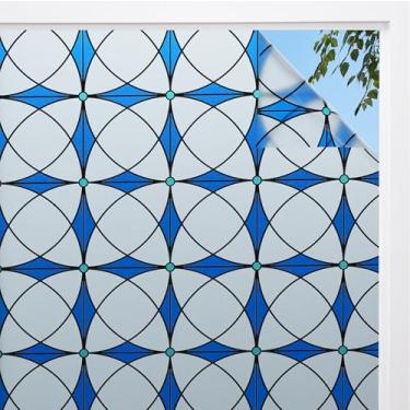 Imagem de DKTIE Película de privacidade para janela de banheiro, processo de estampagem a quente com textura de tela branca, película de privacidade bidirecional dia e noite, brilho de filtragem de proteção UV