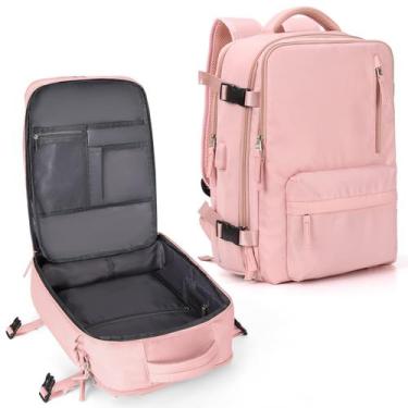 Imagem de Mochila de viagem WONHOX grande impermeável para mulheres rosa