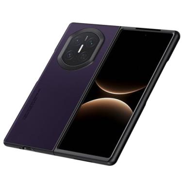 Imagem de LTLMYDAM Capa de couro para Huawei Mate X7, capa minimalista anti-impressão digital fina proteção contra choque capa de silicone borda macia antiderrapante, roxo, X7
