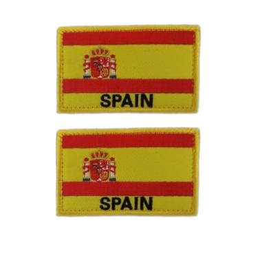 Imagem de XIAOYATOU Emblemas bordados da bandeira da Espanha, design de símbolo nacional, pacote com 2, fechos de (Espanha)