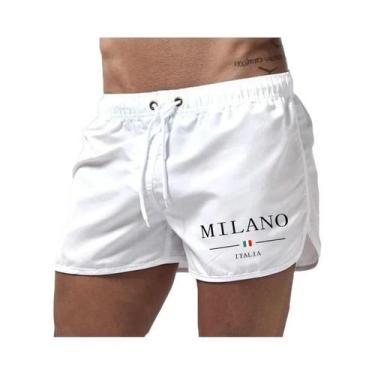 Imagem de Bermuda Masculina Leve De Secagem Rápida Para Verão, Estampa Urbana, P
