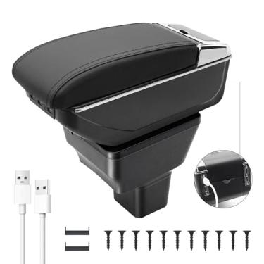 Imagem de YJYWZH Apoio De Braço Automotivo Compatível Com Nissan Versa 2020-2024, Organizador Dupla Camada 7 Usb, Console Central Porta-Copos E Braço, Acessórios Automotivos