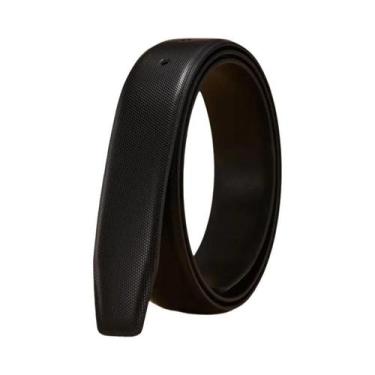 Imagem de Cinto De Couro Genuíno Masculino Azul Liso 3,3cm De Largura Sem Fivela