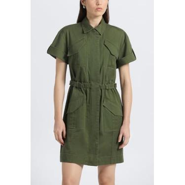 Imagem de Derek Lam 10 Crosby Vestido utilitário feminino Clotilde com broca de algodão, Fadiga, 38