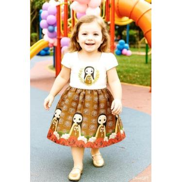 Imagem de Vestido Temático Infantil Pérola Santa Terezinha, 2, Rosa