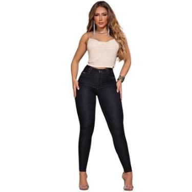 Imagem de Calça Feminina Jeans Escuro Modeladora Cós Largo Pitbull 83673-Feminino