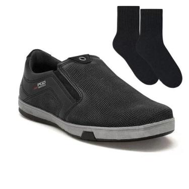 Imagem de Kit Sapatênis Pegada Element Masculino + Par de Meia, Preto, 41