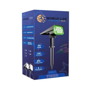 Imagem de Luminária Solar Estaca De Jardim 50W Led Potente Luz Verde