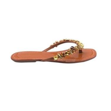 Imagem de Chinelo Feminino Loucos e Santos Rasteira Marrom - L101-Feminino