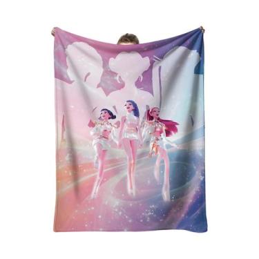 Imagem de Cobertor De Flanela Quente K-Pop Demon Hunter Anime Girl Para Sala De 