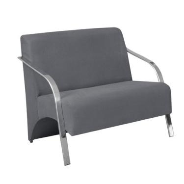 Imagem de Poltrona Decorativa 2 Lugares Vênus Braço Pé Alumínio DSalla Suede - D