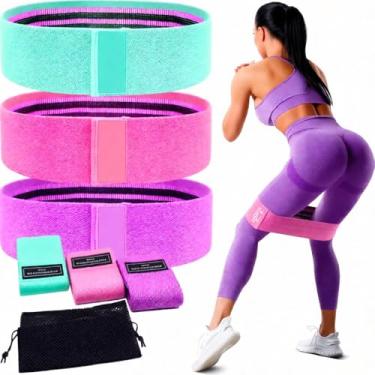 Imagem de Kit 3 Faixas Elásticas Mini Band para Exercícios | Hip Bands com Diferentes Intensidades | Treino, Academia, Pilates, Yoga, Musculação e Fortalecimento | Cores Sortidas