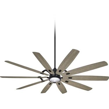 Imagem de MINKA-AIRE Ventilador De Teto Externo Minka Aire F865L-Cl/Sg Barn H2O 84" Com Luzes Led E Controle Remoto, Carvão