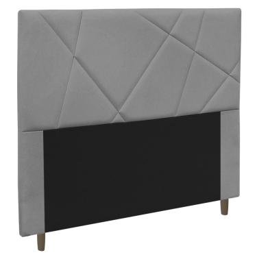 Imagem de Cabeceira Cama Box Casal King Size Mali 195cm Suede Cinza - Desk Design