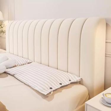 Imagem de Capa de cabeceira espessa, capa de cabeceira de cama 360° envoltório em toda a volta, material de algodão PP espesso acolchoado para cama queen cal, tamanho king, capa protetora à prova de poeira