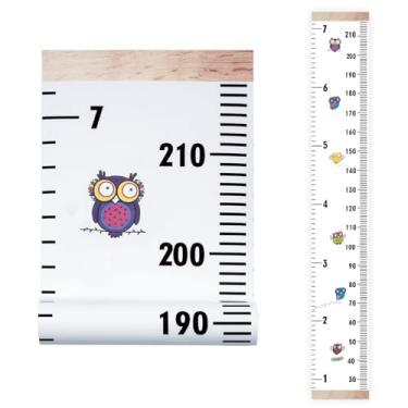 Imagem de CAIRIAC Adesivo de parede com gráfico de crescimento de coruja, medida de altura de vinil para consultório médico de parede, régua de crescimento de altura para meninos, meninas, adultos (210 cm)